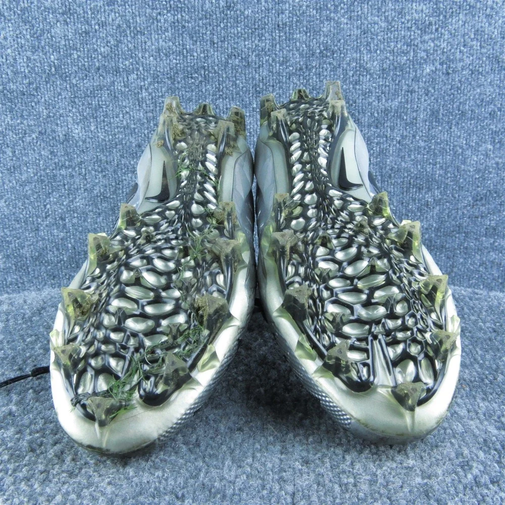 Nike Alpha Menace Football Men Sneaker Shoes Size 11 Medium‎ Silver Synthetic